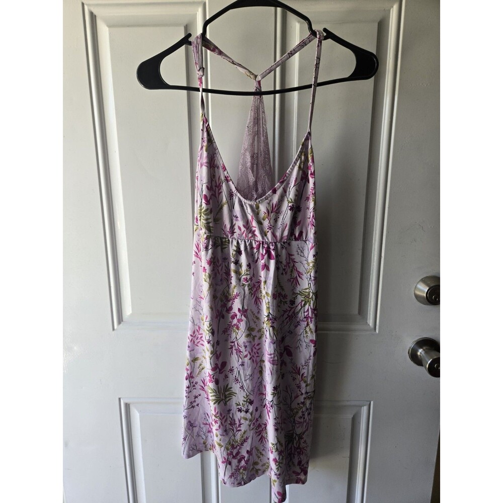 Joyspun Slip Dress XL Purple Floral Lace Coquette Lingerie